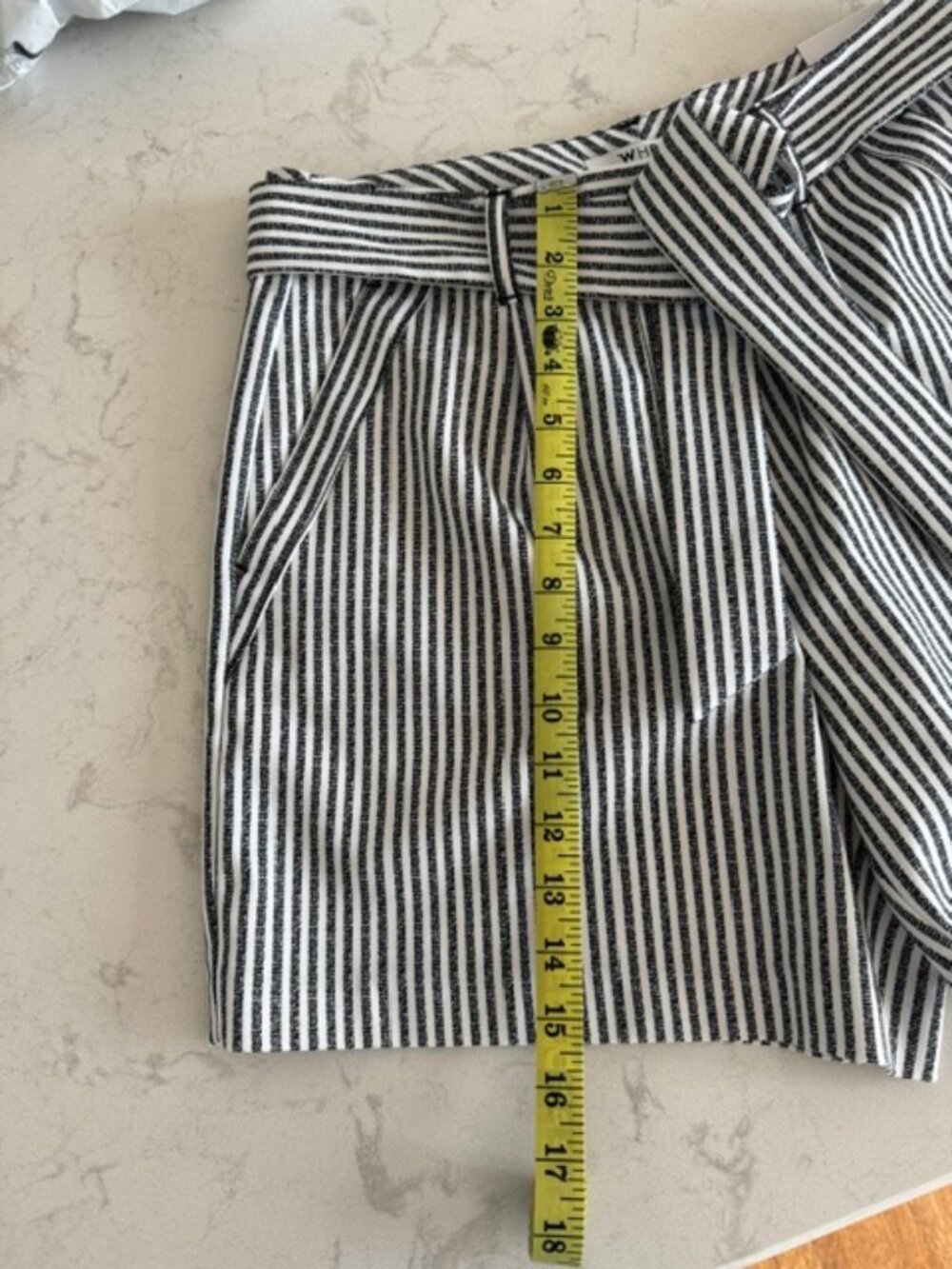 WHBM Tie Waist Striped Short - Picture 3 of 5